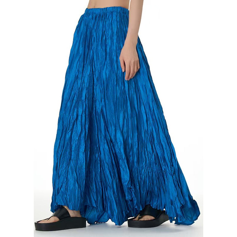 Simple Blue Original Design Cotton Skirts High Waist Summer