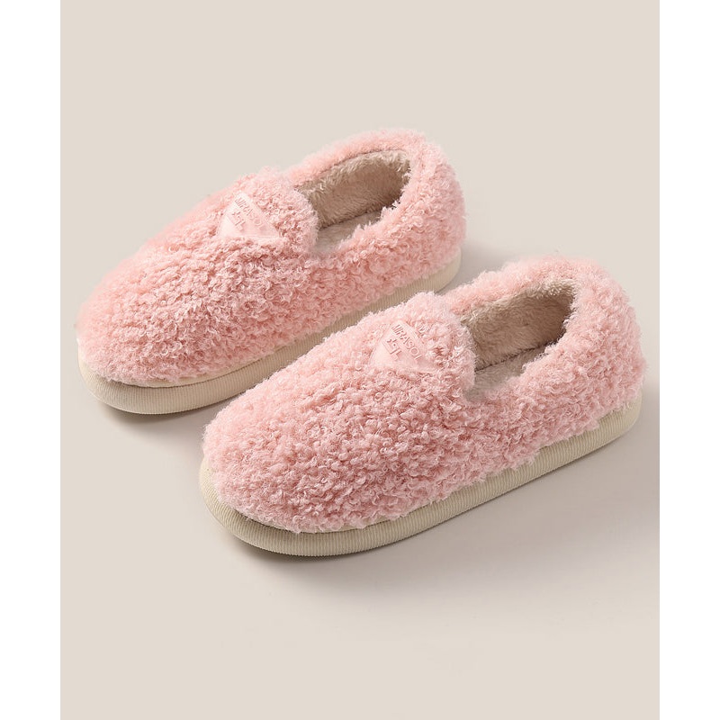 Comfortable Soft Pink Faux Fur Flat Shoes