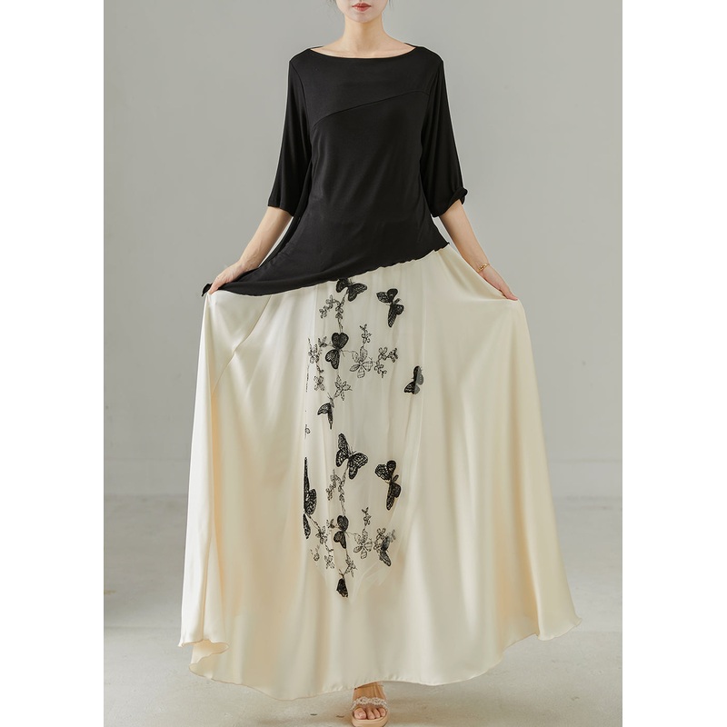 Italian Asymmetrical Butterfly Chiffon Two Piece Set Summer