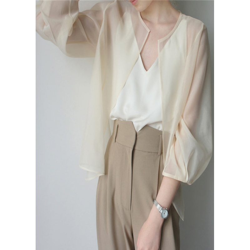 Beautiful Apricot Organza UPF 50+ Cardigans Summer