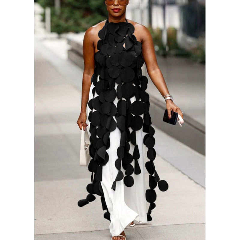 New Black Asymmetrical Lace Up Cotton Top Sleeveless
