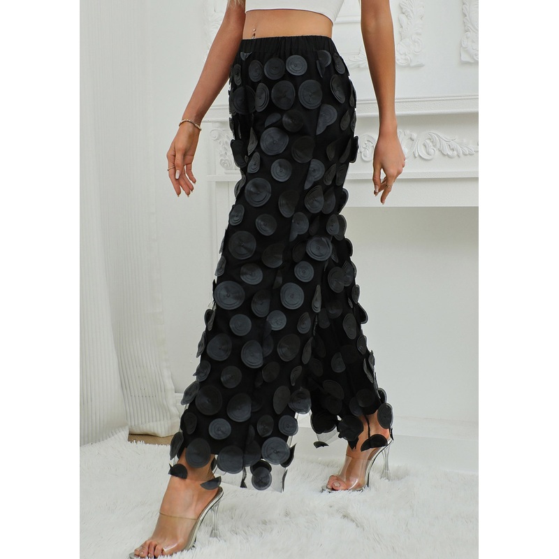 New Black Original Design High Waist Tulle Crop Pants Summer