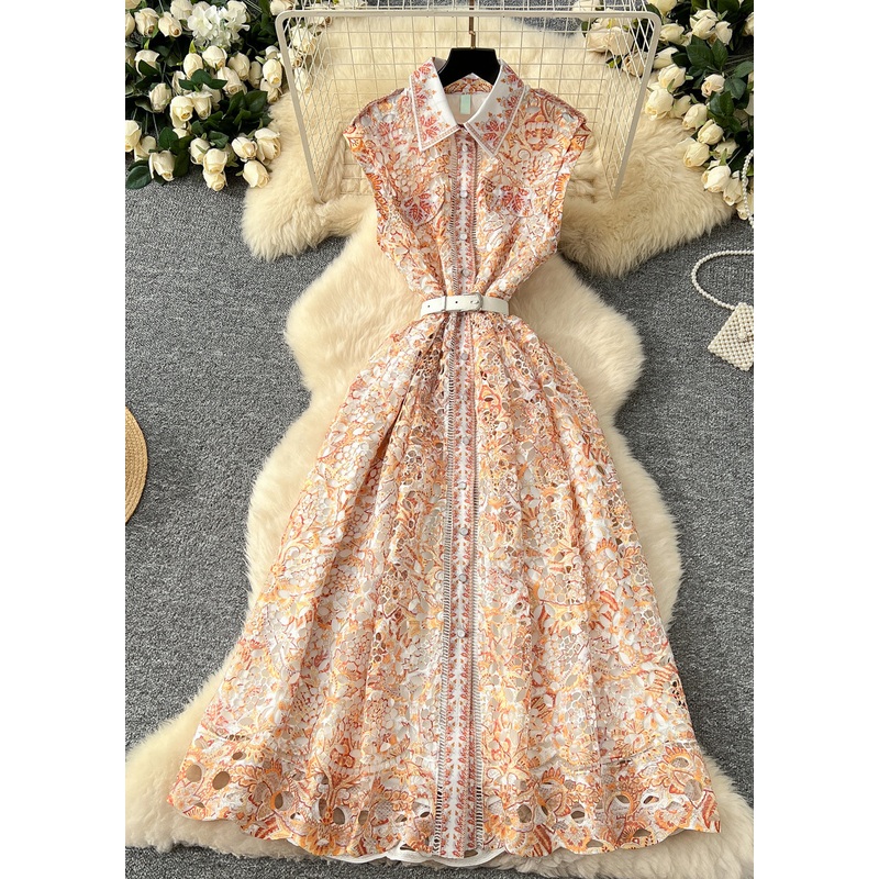 Women Khaki Cinched Lace Vacation Dresses Sleeveless