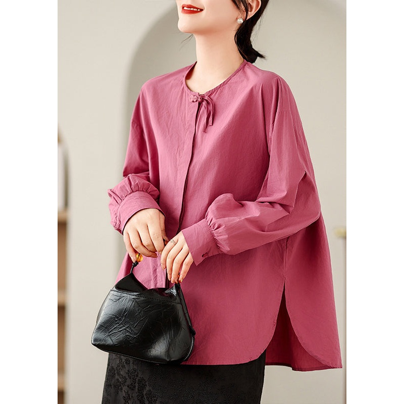 Rose Patchwork Cotton Tops Oversized Spring