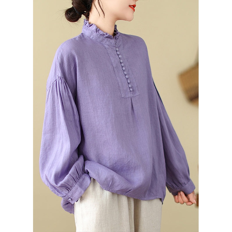 Women Lavender Oversized Cotton Top Spring