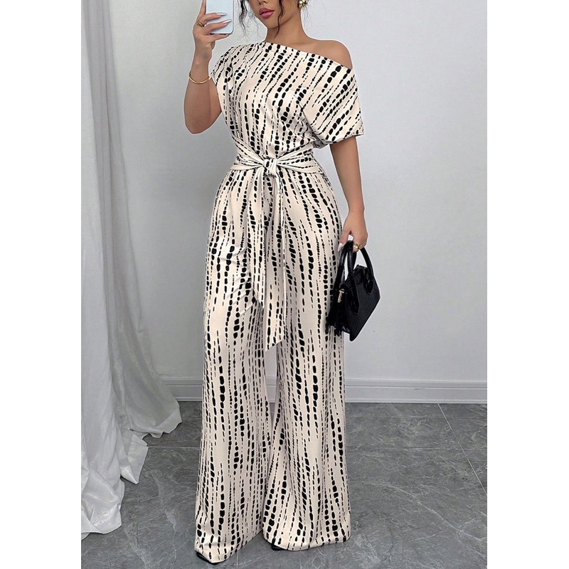 Boho Beige Cold Shoulder Print Cotton Long Dresses Summer