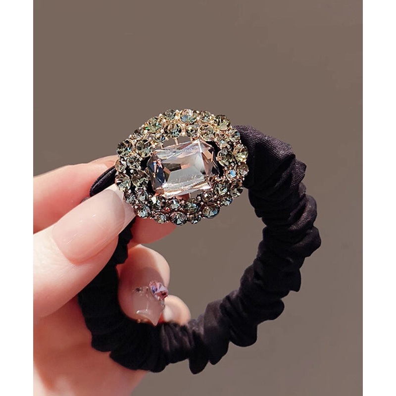 Brief Black Alloy Zircon Hollow Out Hair Band