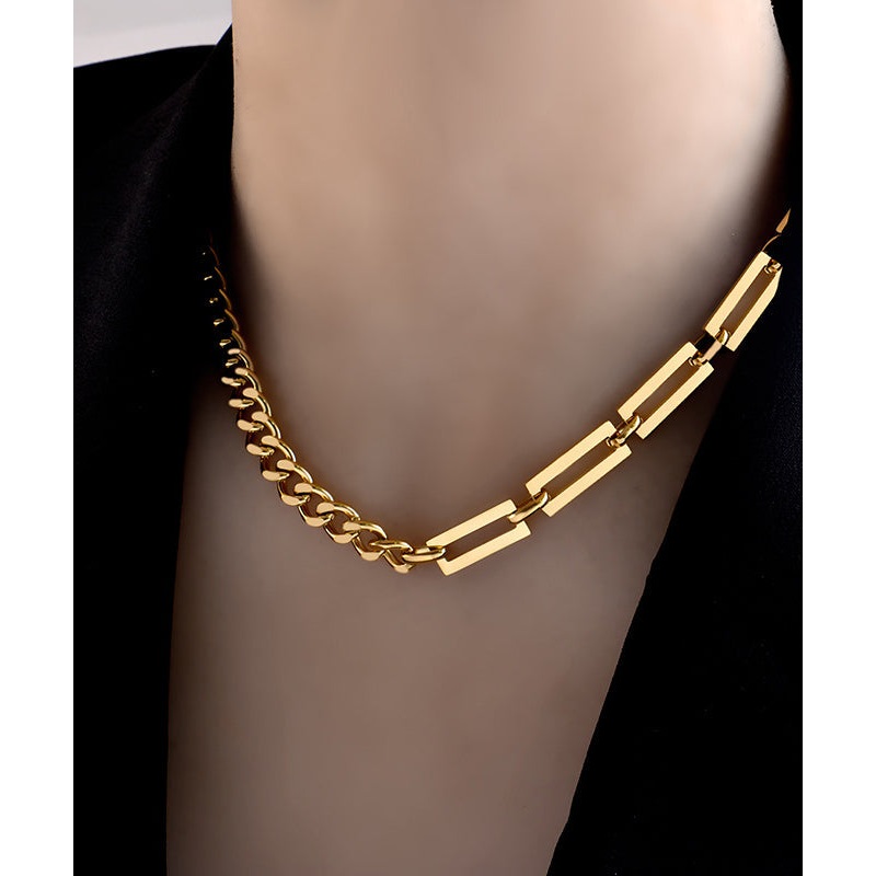 Original Design Gold Stainless Steel Chain Collar Necklace