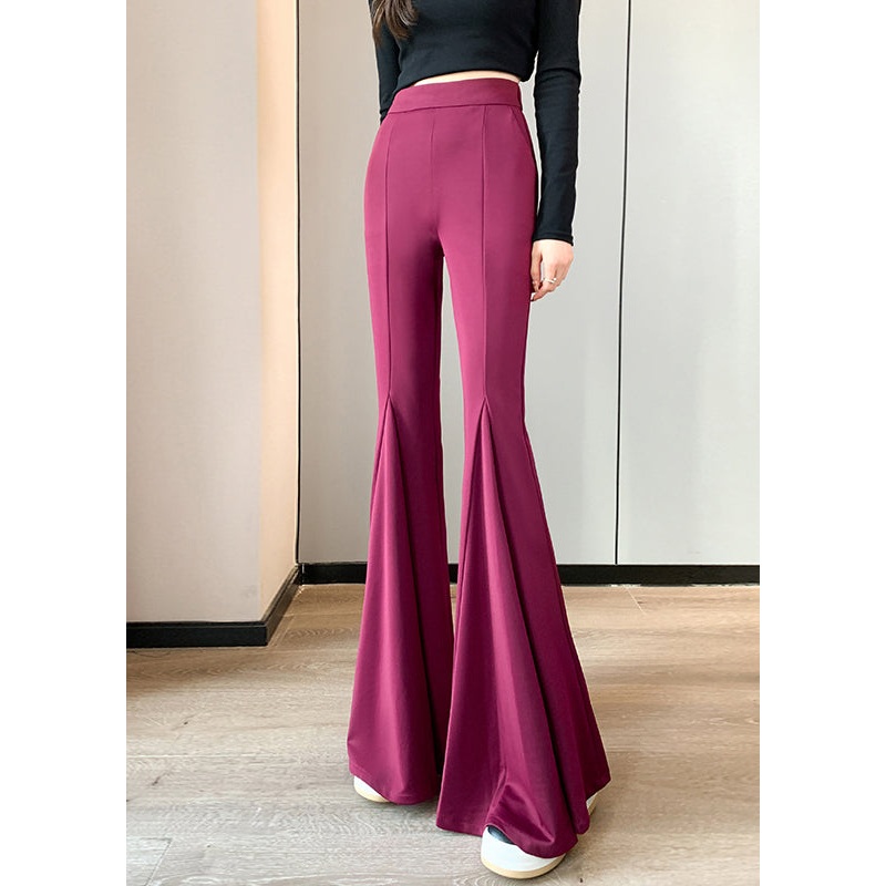Boutique Rose High Waist Slim Fit Flared Trousers Spring