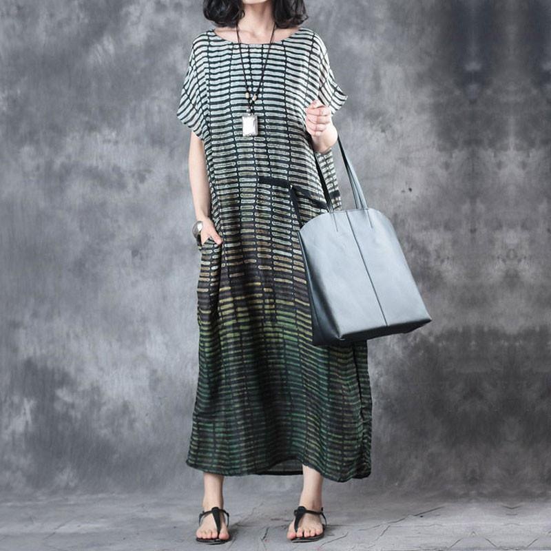 Casual Loose Striped Short Sleeve Dress