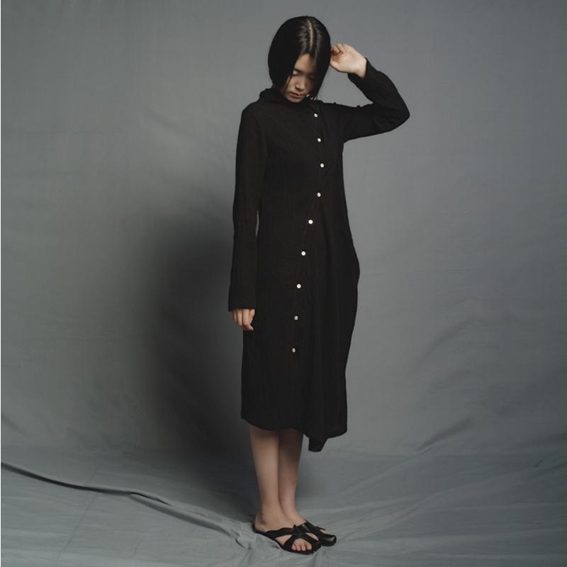 Spring Summer Irregular Solid Color Midi Dress