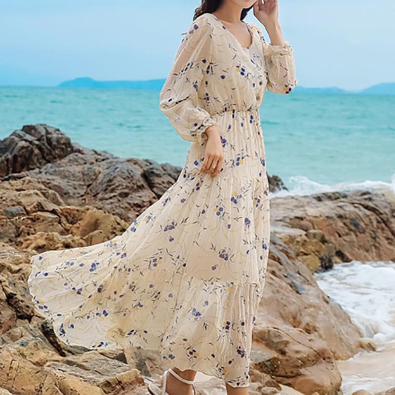 Buttoned Ruffle Layer Bohemian Dress For Women ( Limited Stock)