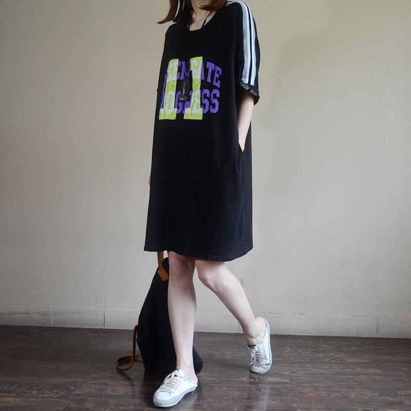 Fashion Casual Loose Letter Cotton Dress