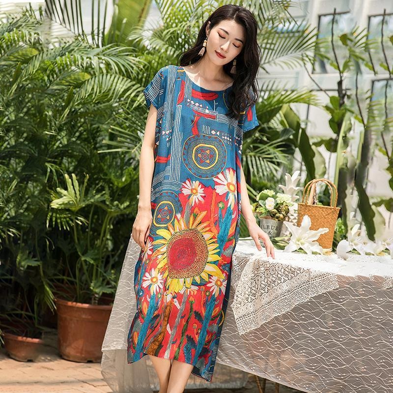 Floral Printed Elegant Literary Summer Dress