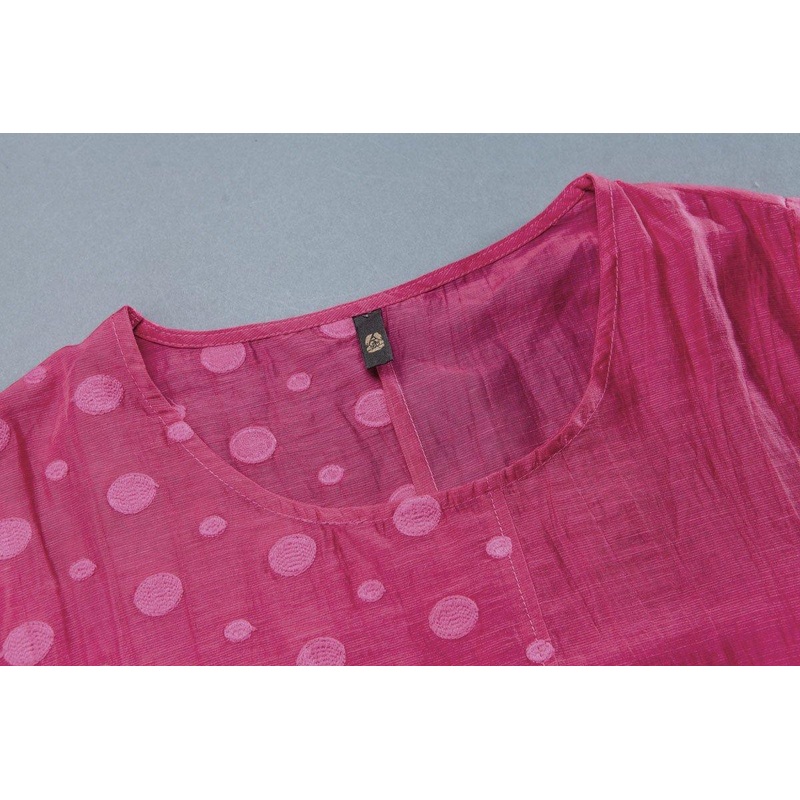 Summer Casual Round Neck Short Sleeve Pockets Dress