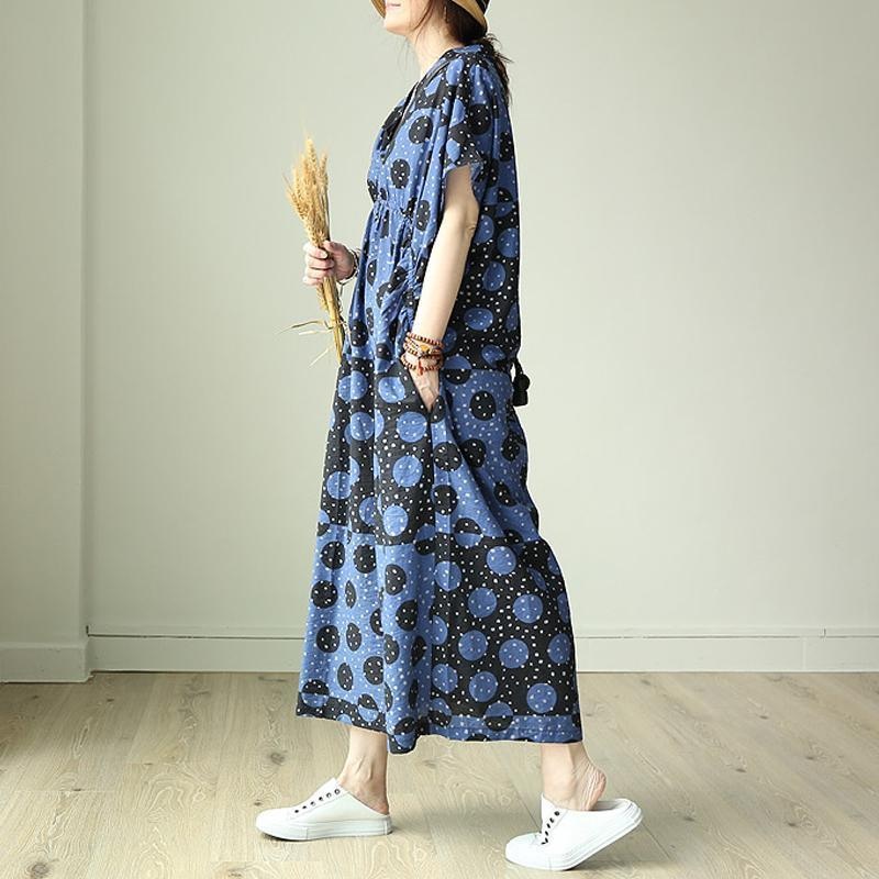 Vintage Black Wave Point Women's Dress