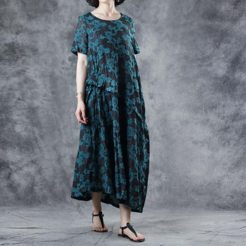 Vintage Embroidery Short Sleeve Elegant Dress