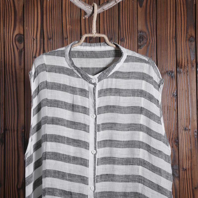 Women Summer Casual Striped Loose Sleeveless Dress