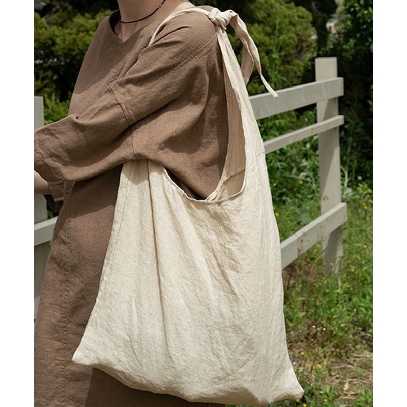Minimalist Design Tied With Large Capacity Cotton Underarm Bag