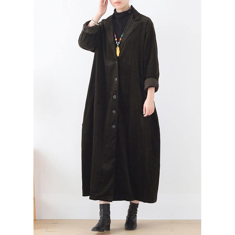 Classy army green  Fashion clothes Inspiration suit collar striped women coats