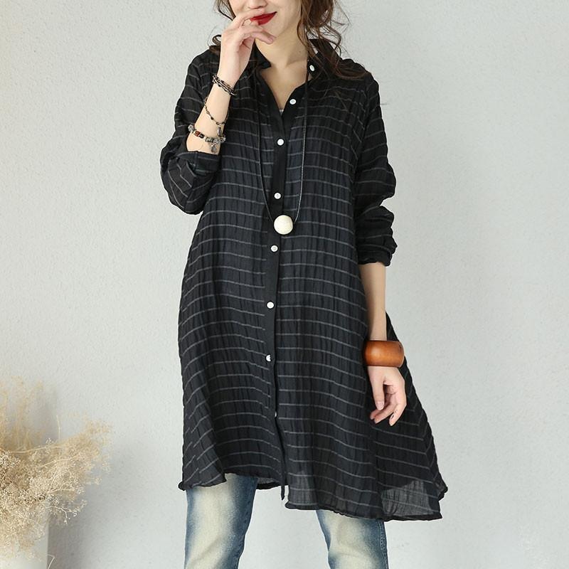 New Handmade Casual Linen Shirt Dress