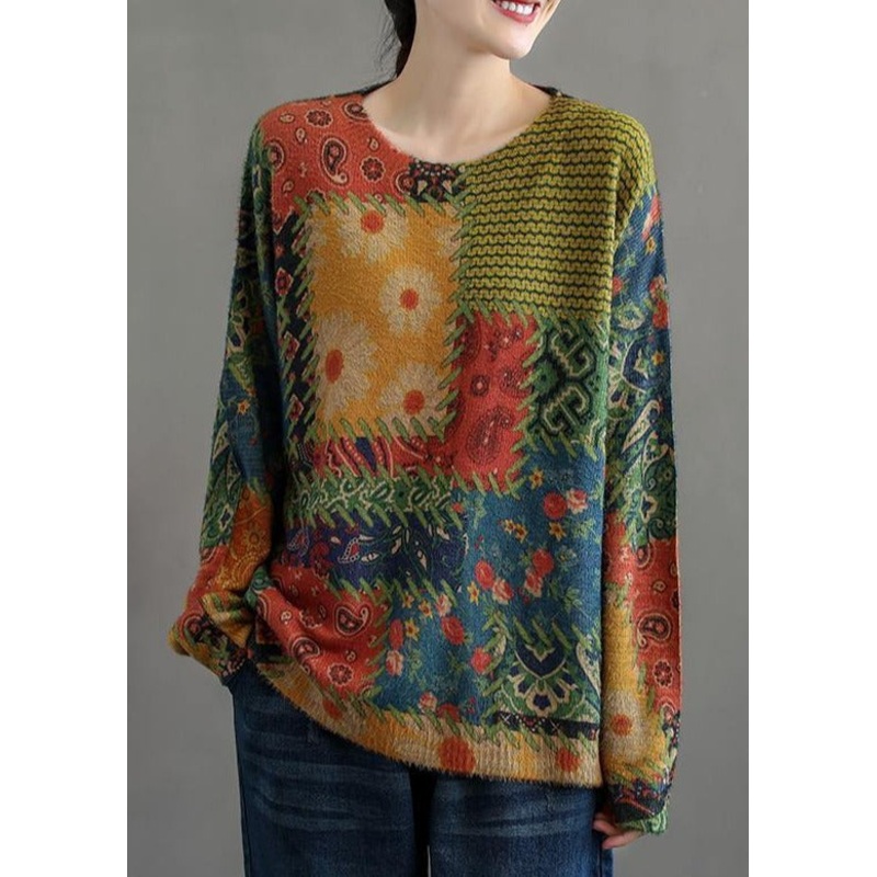 Spring Women Retro Knitted Sweater
