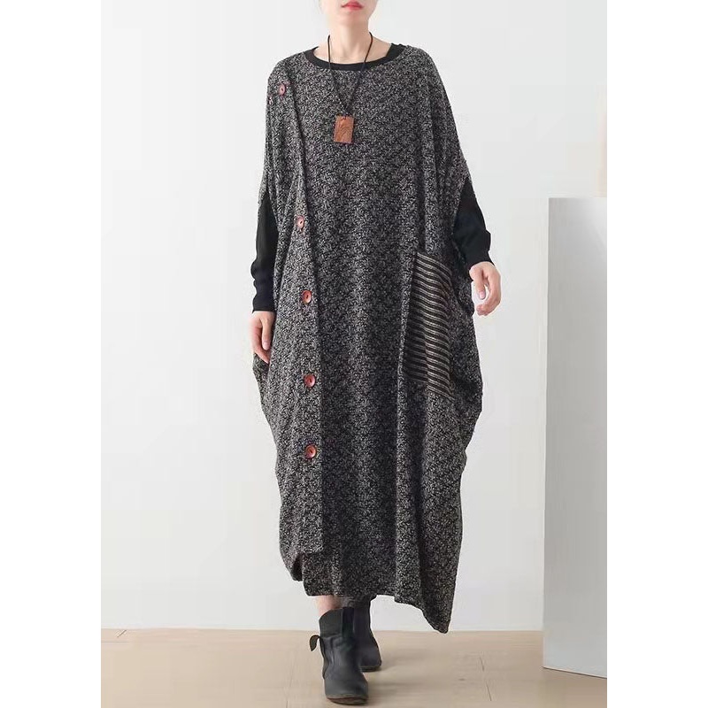 Style black tunics for women hooded Maxi spring Dress