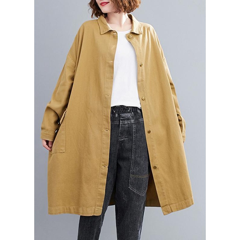 Unique Yellow Clothes For Women Lapel Patchwork Daily Spring Blouses