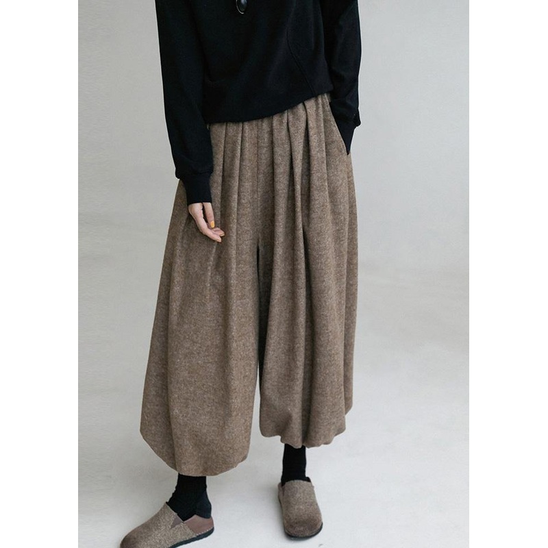 French Pants Loose Spring Elastic Waist Knickerbockers Casual Pants