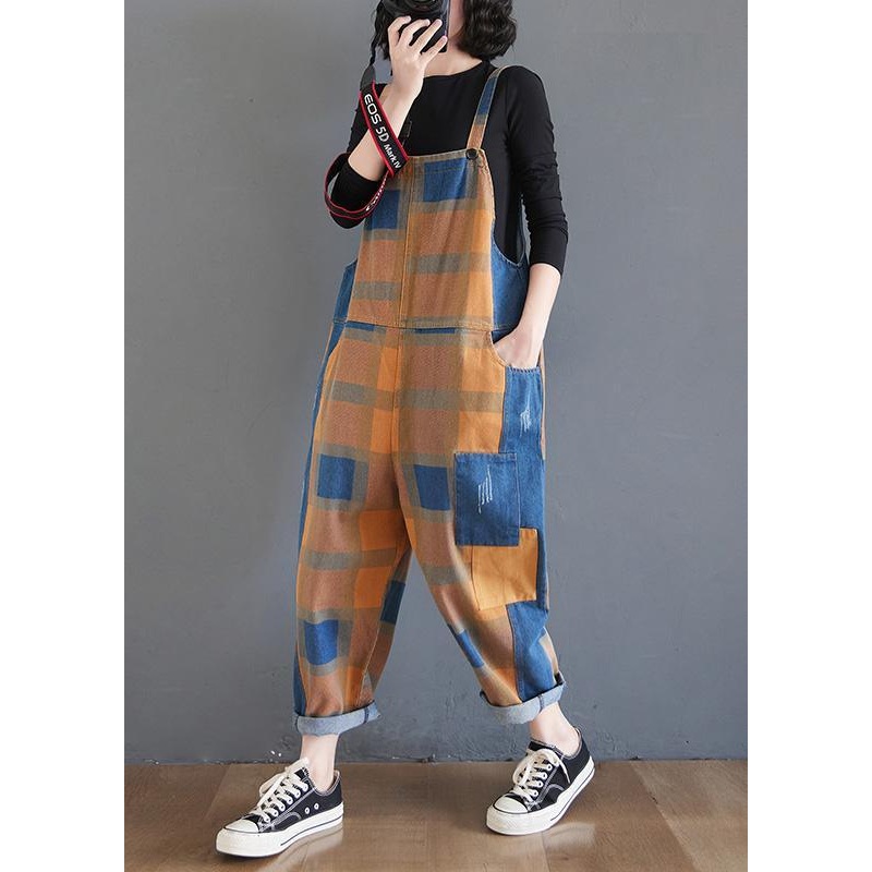 Modern Spring Chothes Spring fashion Plaid Shape Jumpsuit Pants Trousers