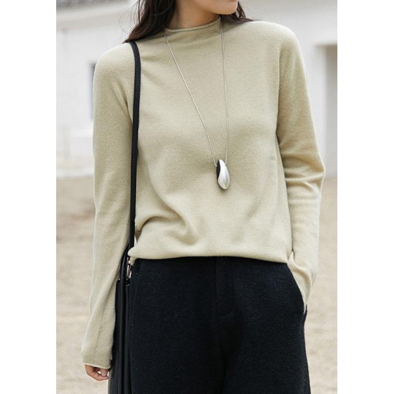 Oversized Spring Gray Green Sweaters Tops Plus Size Clothing High Neck Tops