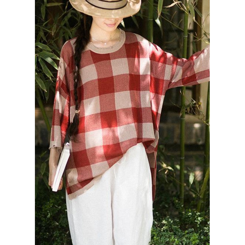 Classy Half Sleeve Spring Clothes Fashion Ideas Red Plaid Blouse