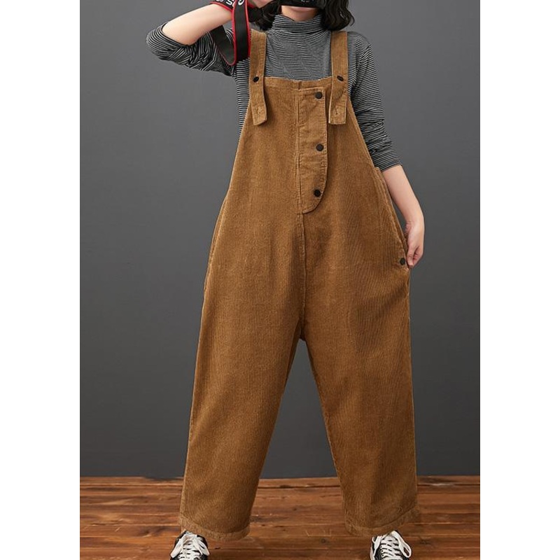 Elegant Brown Pant Plus Size Clothing Spring Jumpsuit Pants