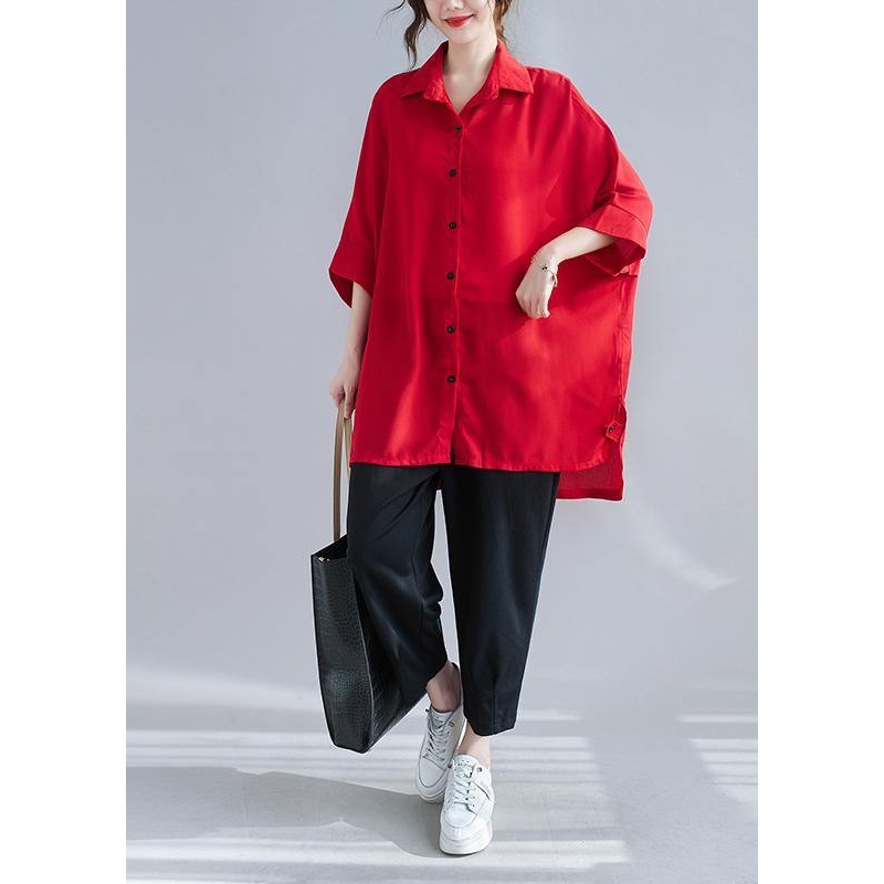 Fashion Red Asymmetrical Coat