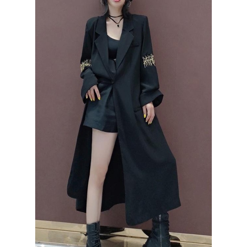 Unique Black Outfit Work Outfits Back Side Open Spring Outwear