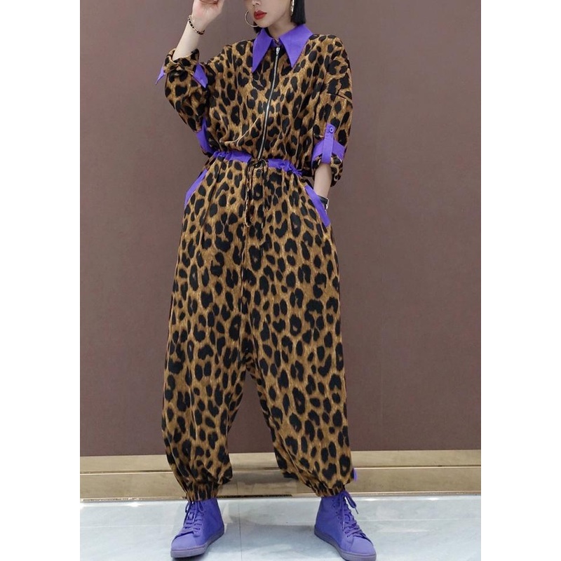 Unique Leopard Fall Fashion Spring Jumpsuit Pants