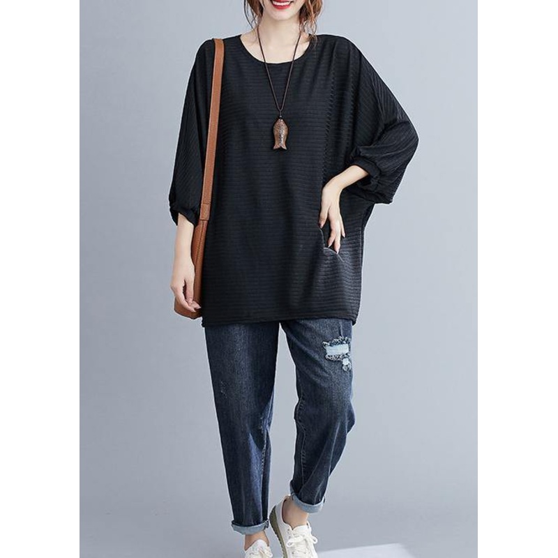 Black Bat Sleeve Fashion Top