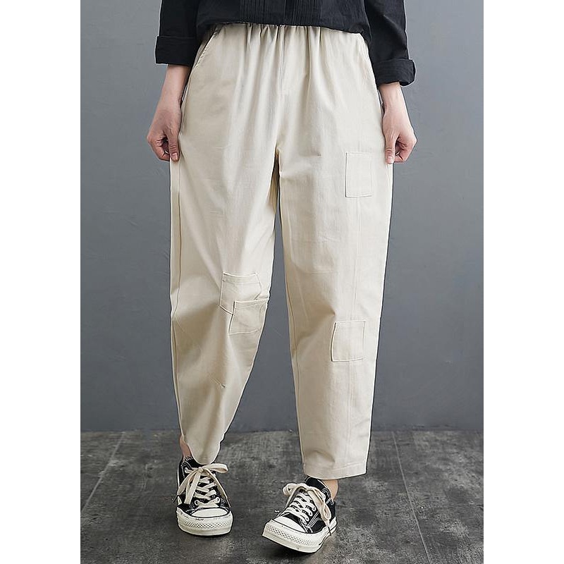 Italian Beige Shorts Oversize Spring patch work Design Trousers