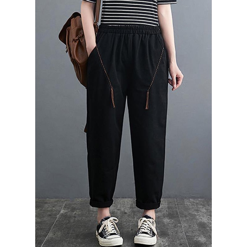 Vivid Black Jeans Slim Spring Solid Design Wide Leg Pants