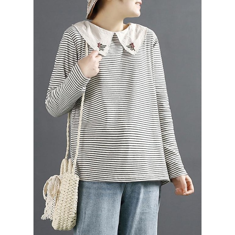 White Long Sleeve Top With Baby Collar