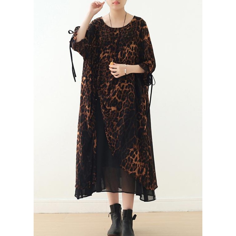 Women's Loose Large Irregular Leopard Chiffon Dress ( Limited Stock)