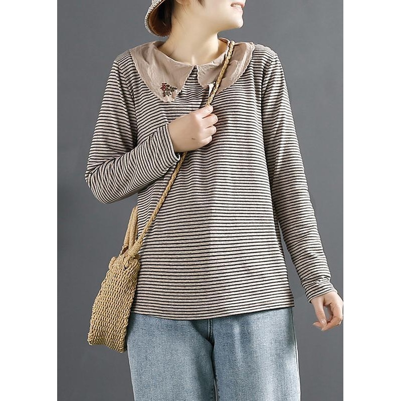 Women Spring Clothes For Gray Striped Fashion Ideas Tops