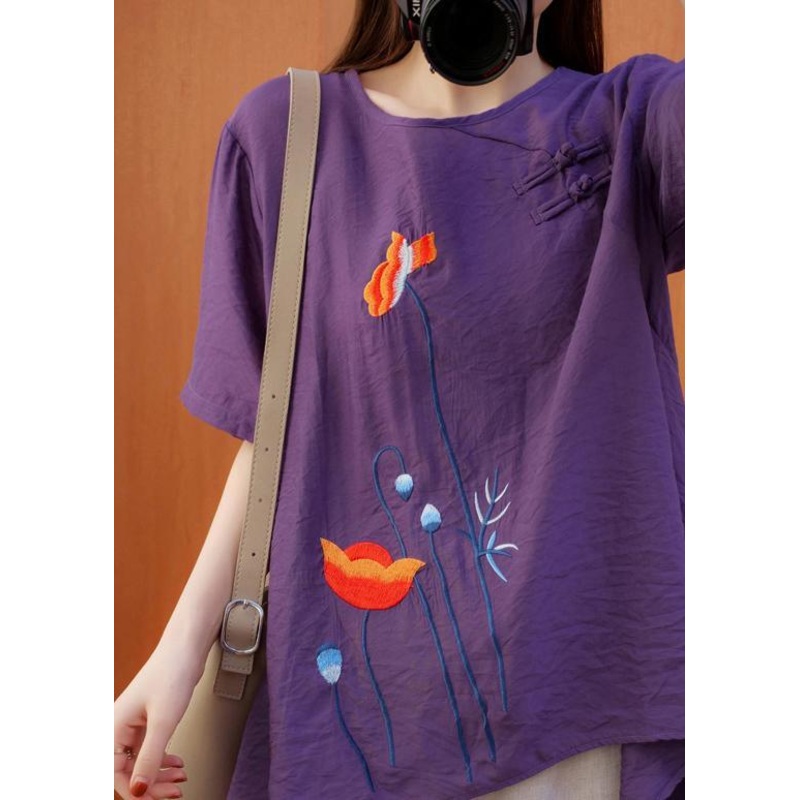 Classy Asymmetrical Summer Tunic Pattern Fashion Ideas Purple Tops