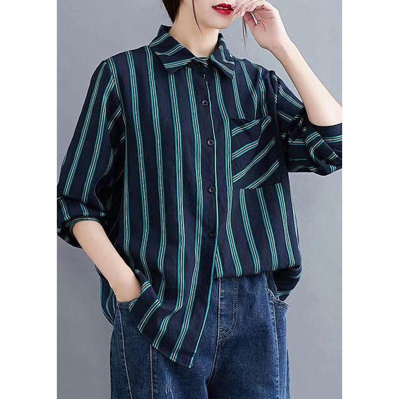 Women Striped Spring DIY Blue Fashion Ideas Top