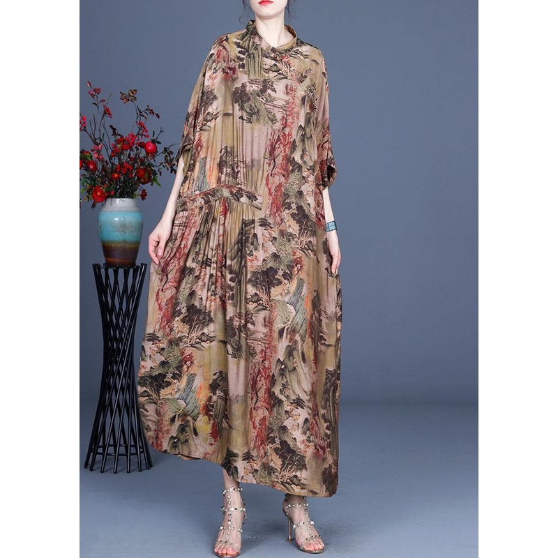 2021 Spring And Summer Landscape Print Dress
