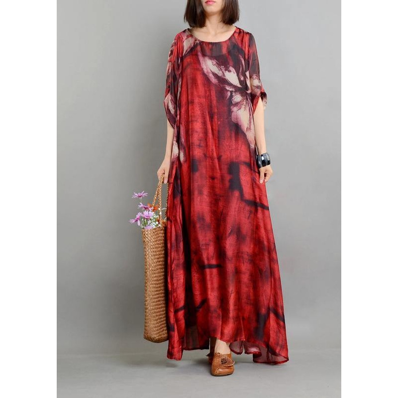 Casual Red Print asymmetrical design Two Pieces Set