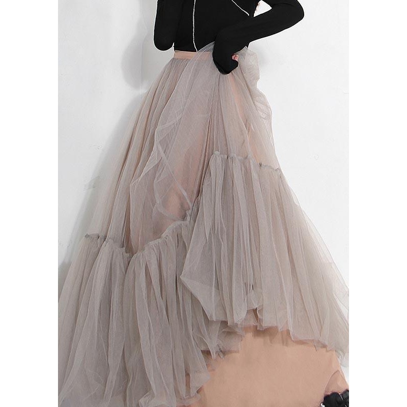 Chic Grey tulle Patchwork A Line Summer Skirts