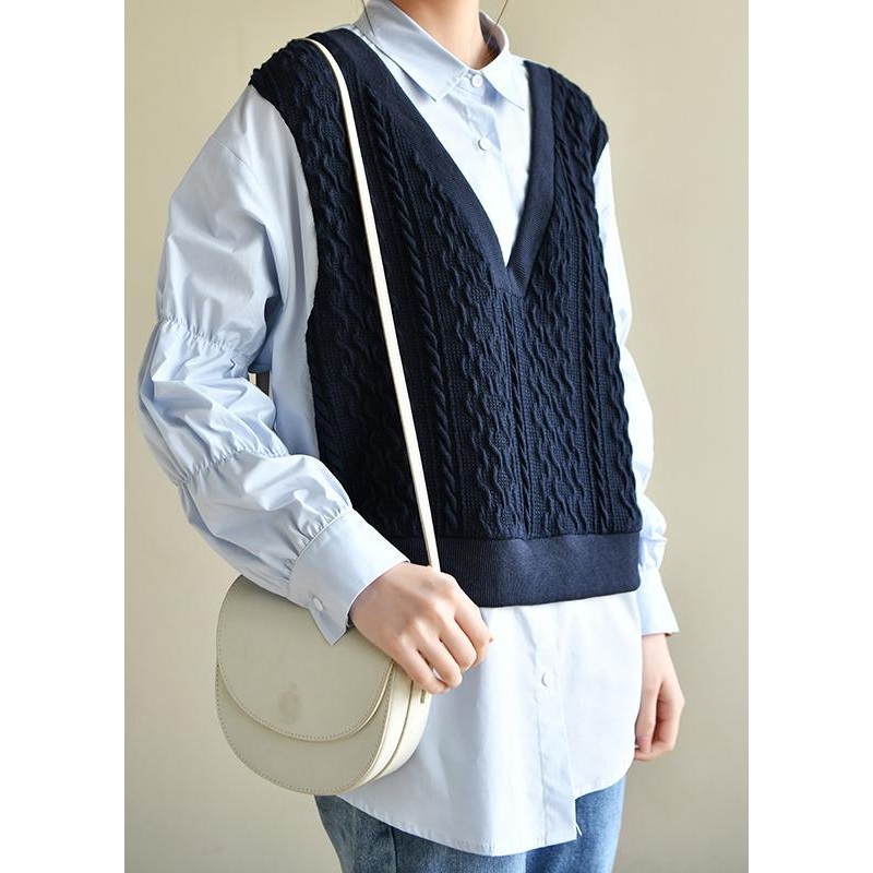 Unique Cinched Peter Pan Collar Shirt Blue