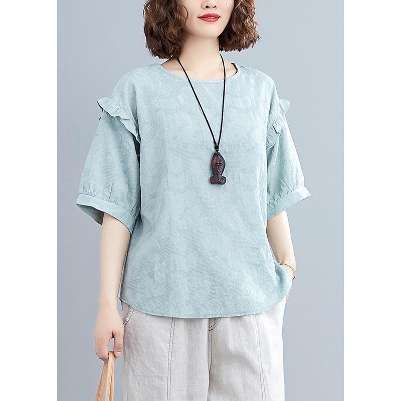 DIY Blue low high design Cotton Linen Summer Shirts