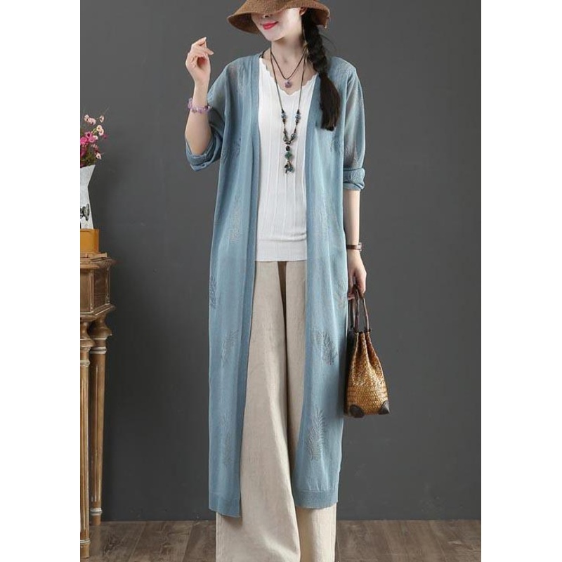 DIY Jacquard Summer Long Loose Coat